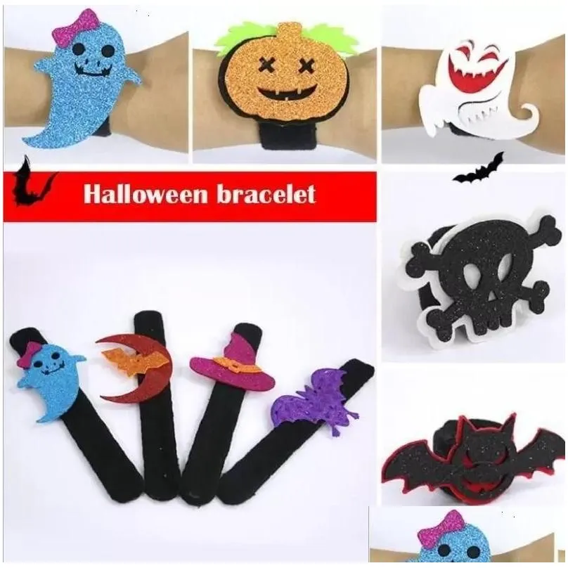 party decoration bat pumpkin ghost shape halloween plush clamping band clamping series toy bracelet