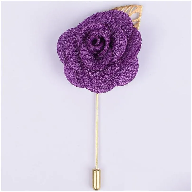 multicolor flower brooch for men flower brooch pin business suit lapel pin wedding bridegroom accessories gift wholesale