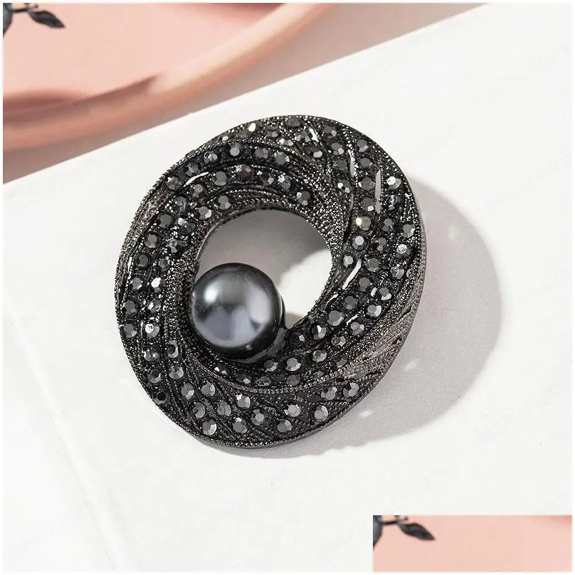women pearl crystal button pins large bowknot brooch pin rhinestone flower brooches charm jewelry