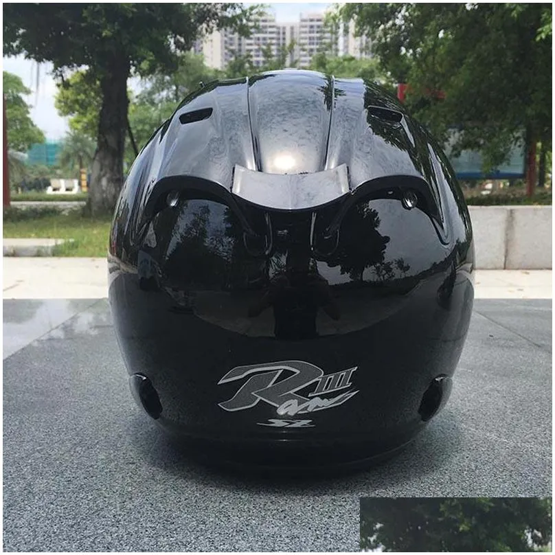 black motorcycle half helmet outdoor sport men and women motorcycle racing helmet open face dot approved1