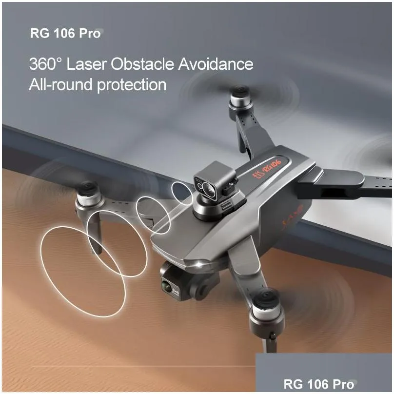 rg106 drone 8k dual camera profesional gps with 3 axis brushless rc helicopter 5g wifi fpv drones quadcopter toy 220628