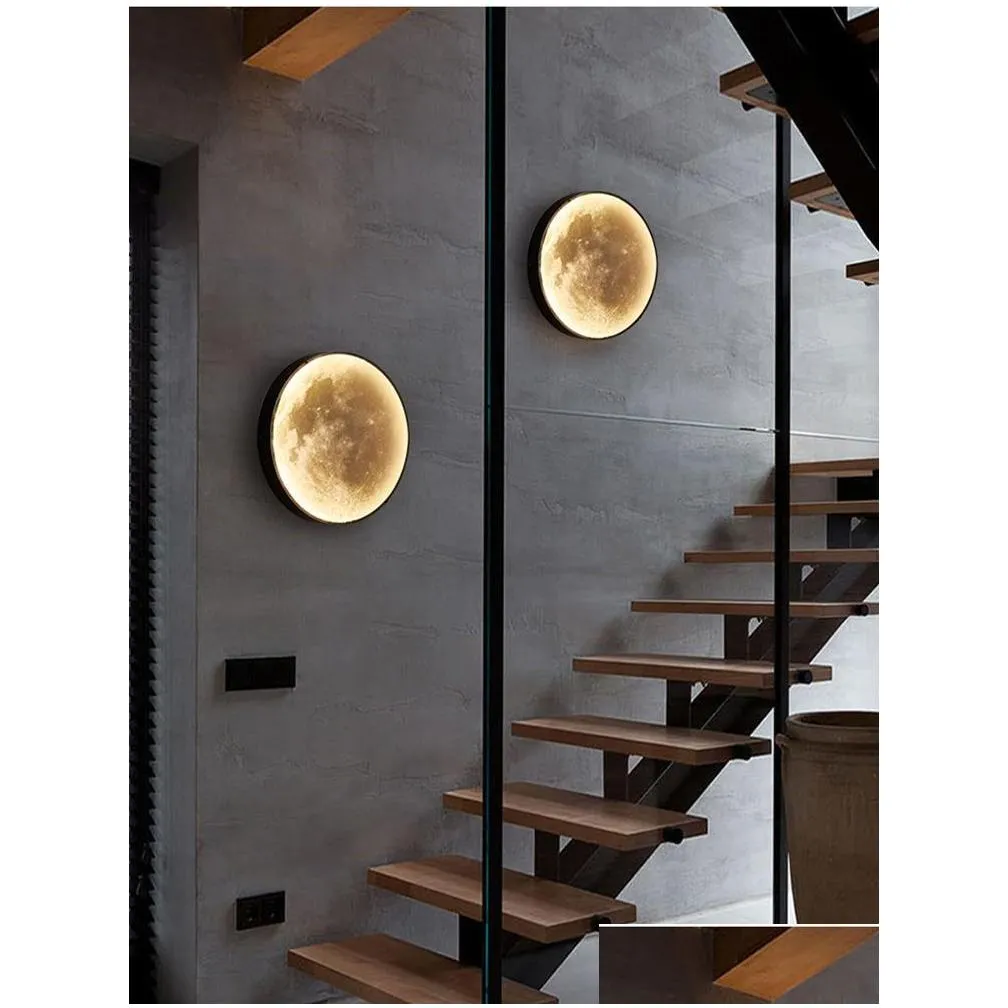wall lamp moon decoration for bedroom living room home modern design style sofa background interior led night light fixture