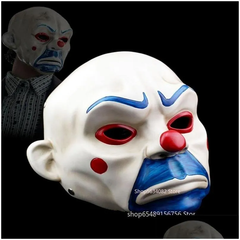 joker bank robber mask clown masquerade carnival party fancy latex gift prop accessory set christmas super hero horror 220715