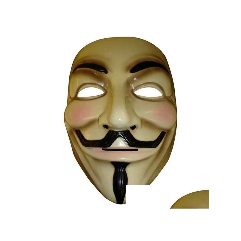 vendetta mask anonymous mask of guy fawkes halloween fancy dress costume white yellow 2 colors xb1