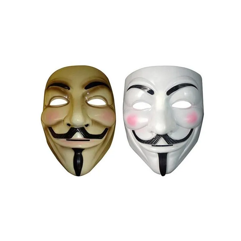 vendetta mask anonymous mask of guy fawkes halloween fancy dress costume white yellow 2 colors xb1