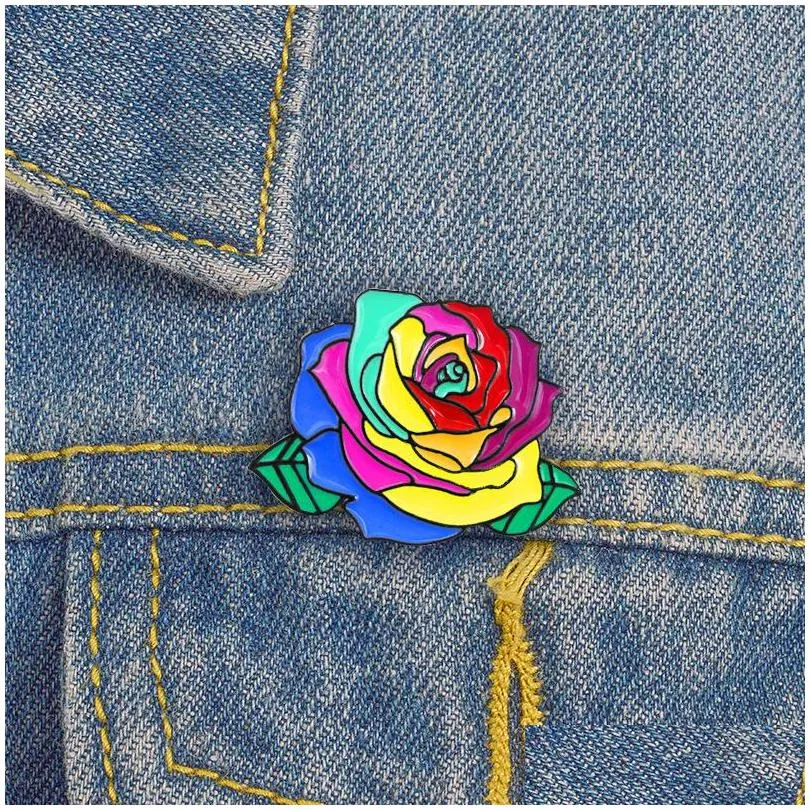 women corsage colorful flower brooch pin rainbow plant brooches lapel badges jewelry gifts for friend wholesale pin