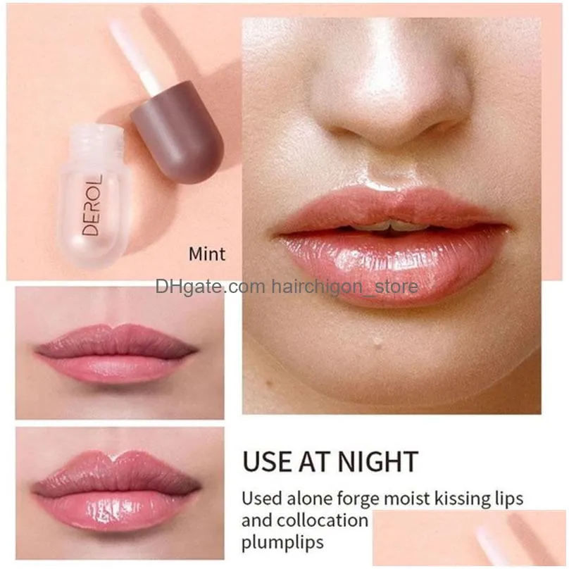 day night lip plumper 2pcs/set moisturizing lip care serum nourishing lips antidrying nutritious lip oil essence