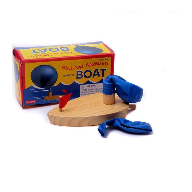 balloon powered wooden boat toy swimming pool kids water fun toys play outdoor baby bath toy science and education toys