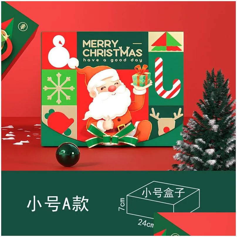 christmas eve big gift boxes santa claus fairy design kraft papercard present party favor activity decorations red green gifts package