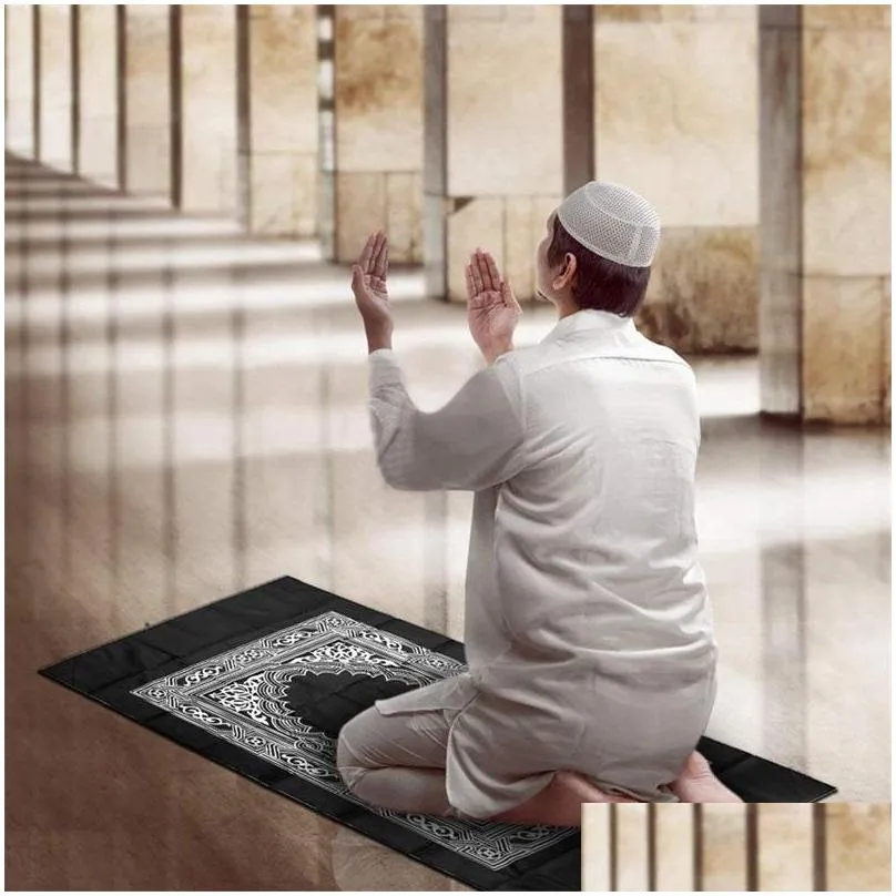 islamic prayer rug portable braided mat portable zipper compass blankets travel pocket rugs muslim prayer rugs muslim worship fy3660
