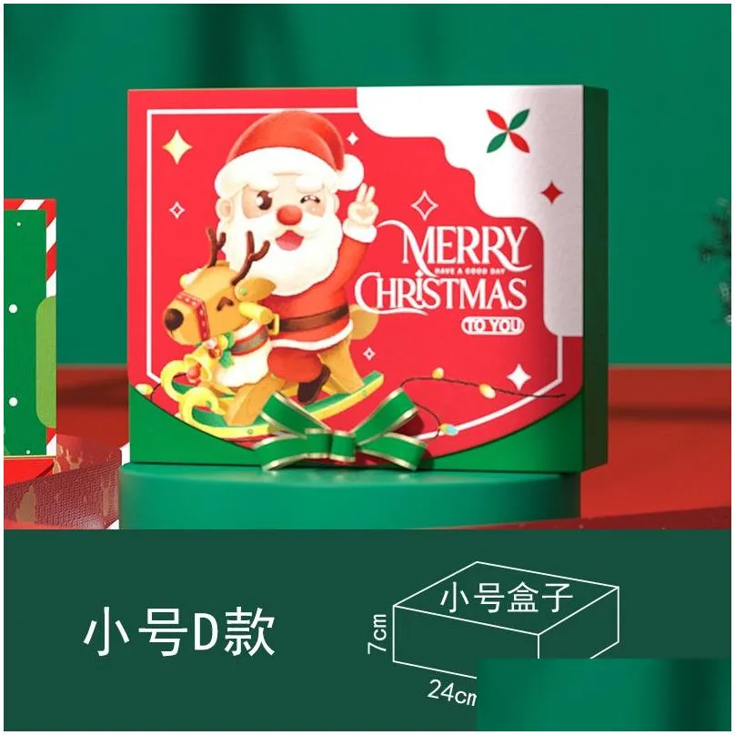 christmas eve big gift boxes santa claus fairy design kraft papercard present party favor activity decorations red green gifts package