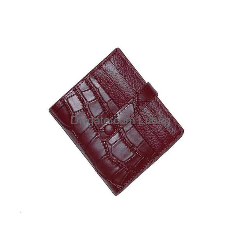 top layer cowhide multi card position leather wallet fashion multifunction certificate bag