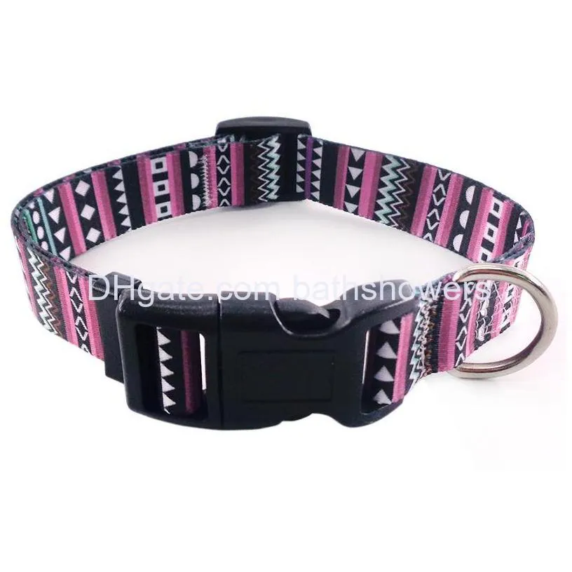 10 colors pet cat dog collars comfortable colorful adjustable collar fadeproof sublimation printing designer bohemian british style