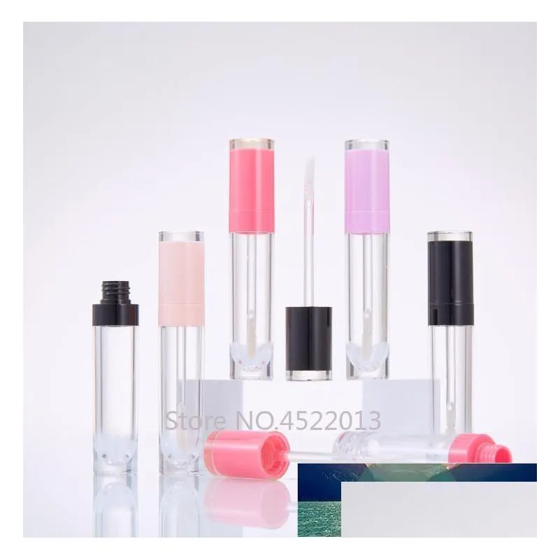 storage bottles jars 10pcs 5ml empty lip gloss tube black pink purple lipgloss bollte diy tool cylindrical container wholesale1