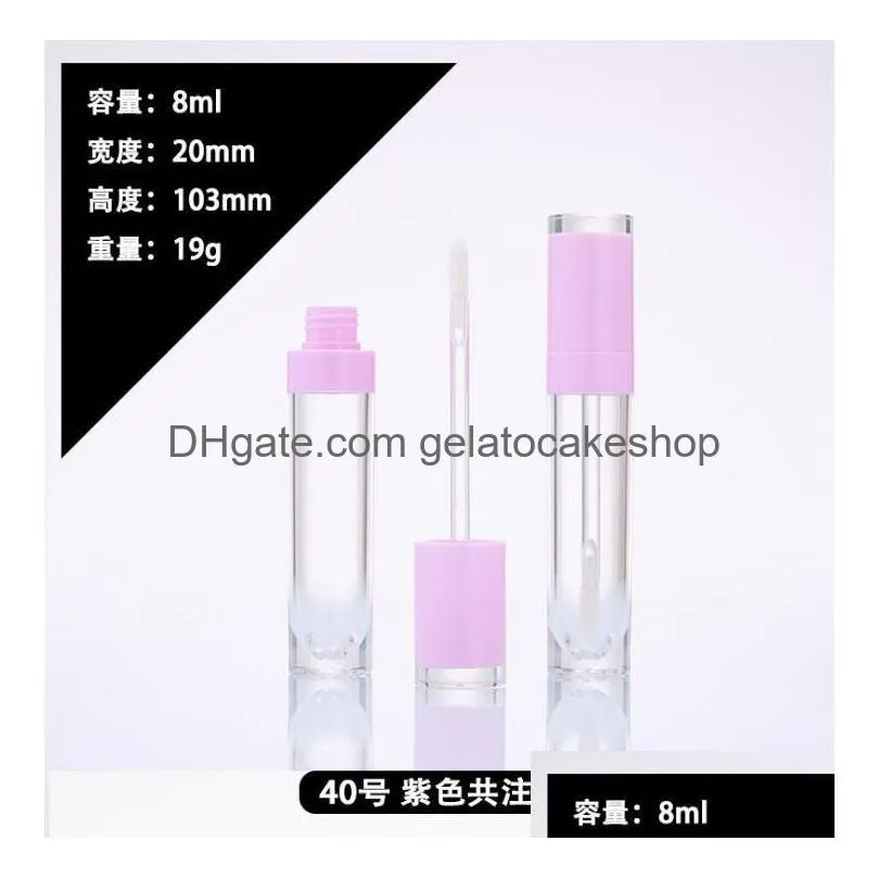 storage bottles jars 10pcs 5ml empty lip gloss tube black pink purple lipgloss bollte diy tool cylindrical container wholesale1