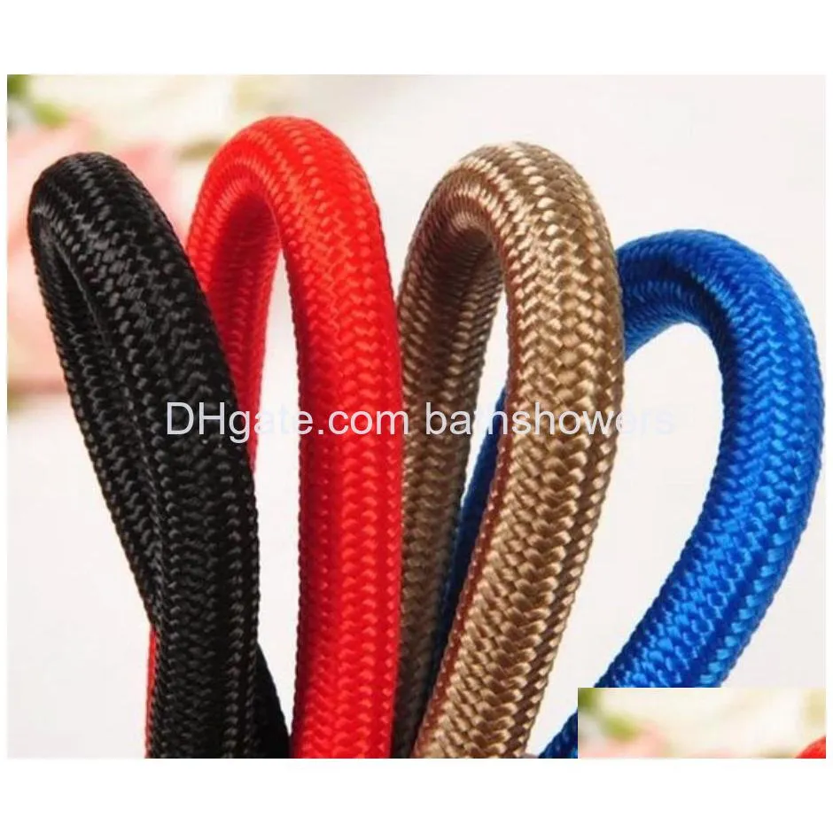 3 color wholesale dog leashes slip rope lead leash strong heavy duty braided ropes no pull training leads collar for medium large and small dogs