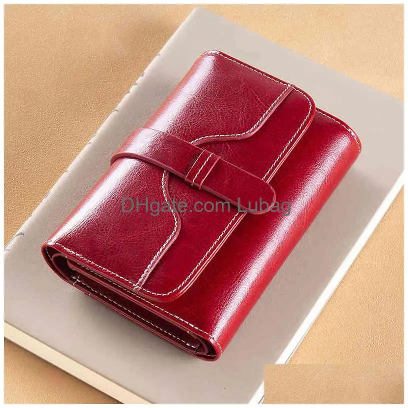 2021 korean leather womens short 30 discount zero wallet buckle oil wax cowhide small