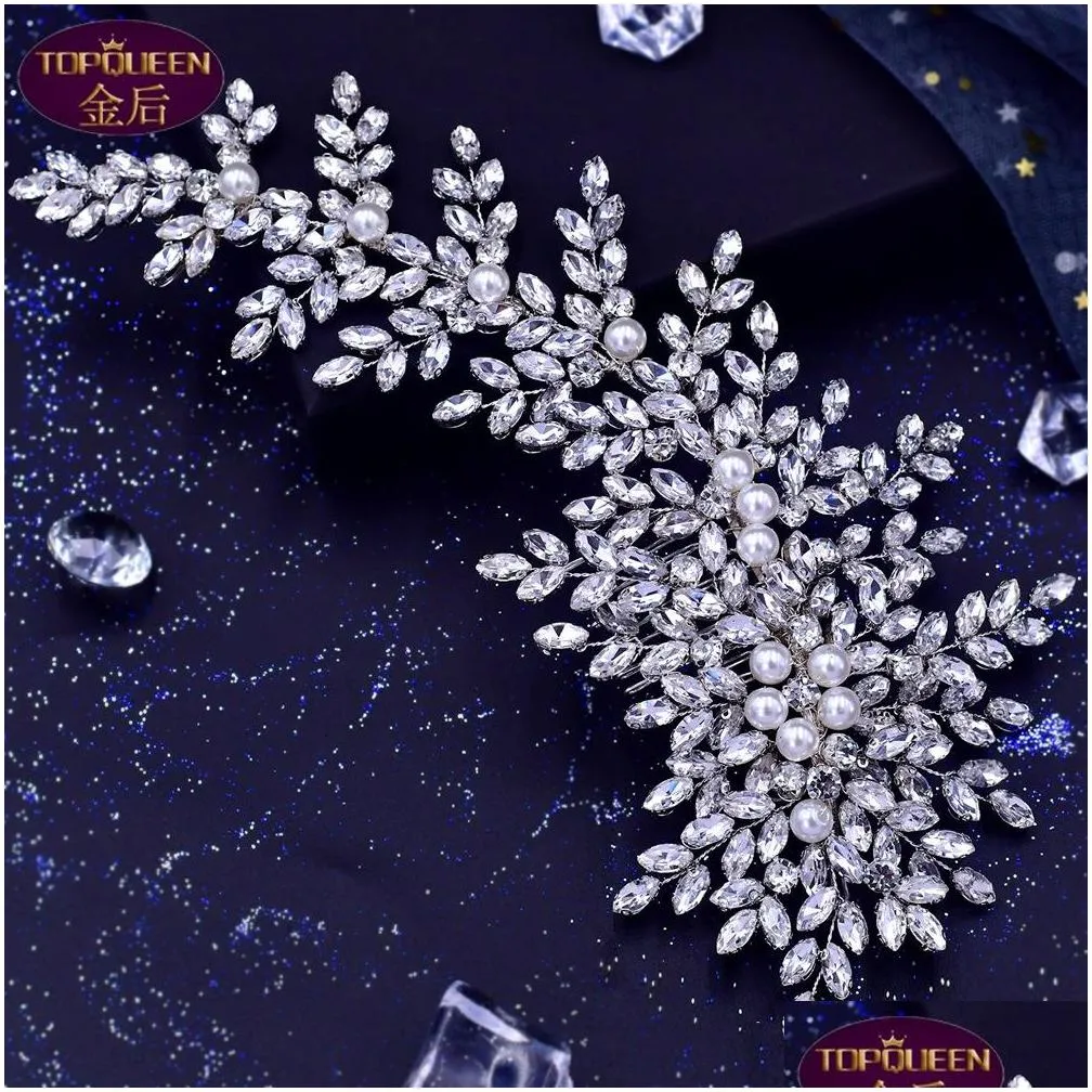 pearls comb side diamond tiara baroque crystal bridal headwear crown rhinestone with wedding jewelry hair accessories diamond bridal crowns