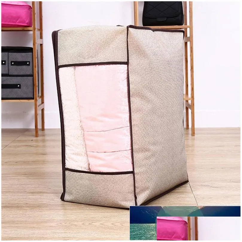 storage bags nonwoven family save space organizer bed under closet box clothes toy divider organiser quilt duvet blanket holder1