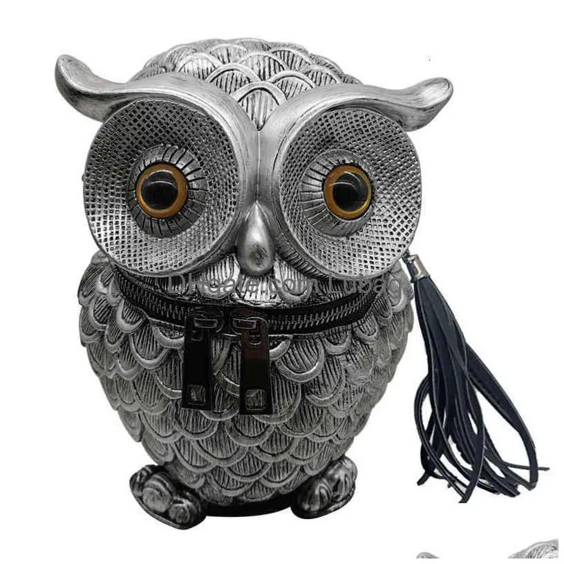 backpack embossed stereo owl shoulder bag multifunctional individual tassel handbag style street trend messenger