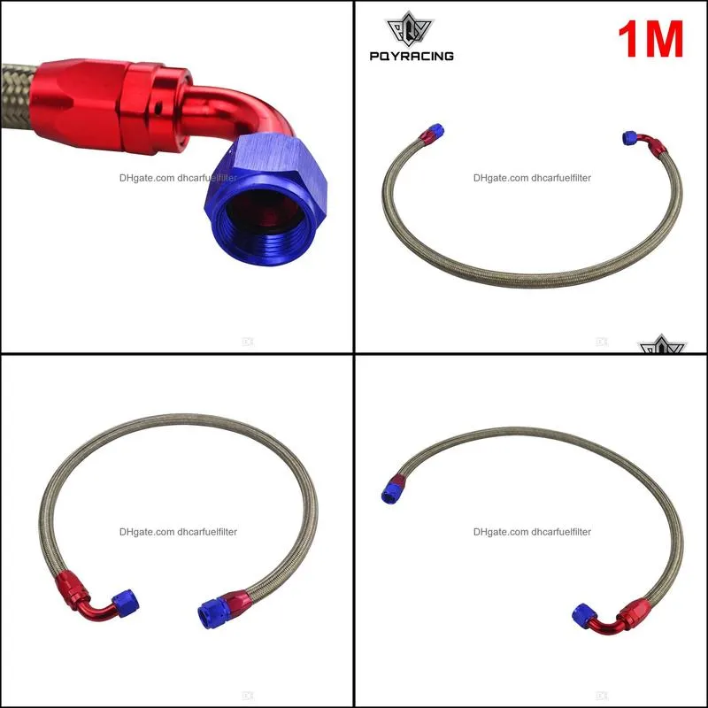 pqy 1meter an10 stainless steel braided fuel oil line add straight an swivel fitting add 90 degree an swivel fitting pqy3701s