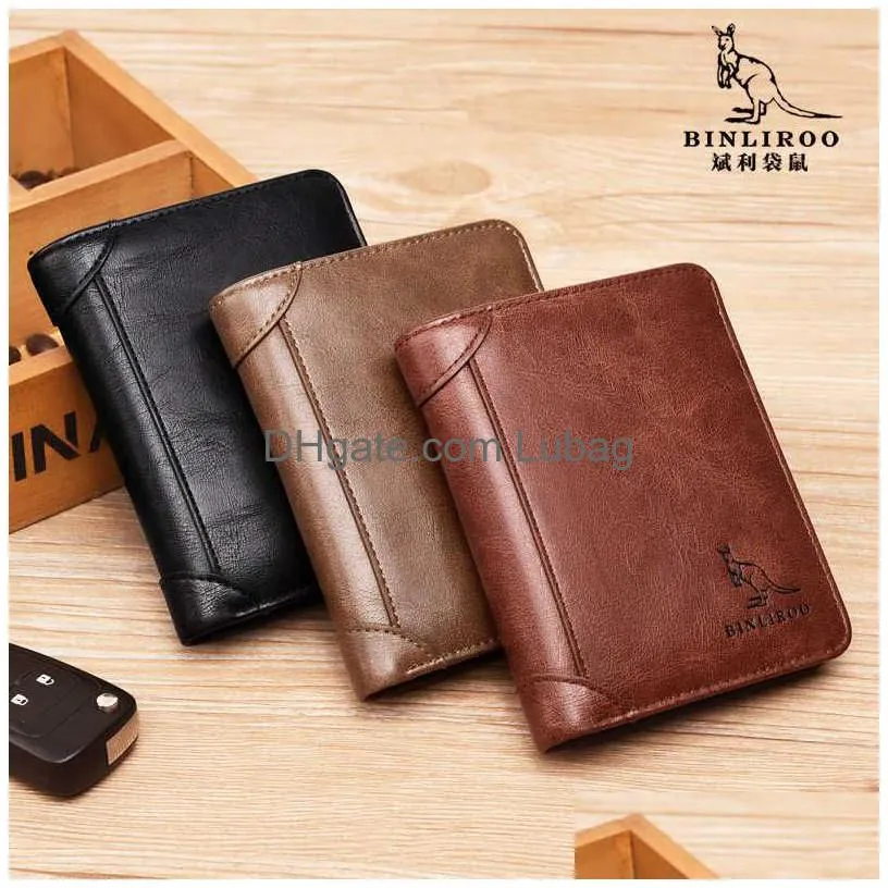 wallets 2021 new male genuine leather wallet men wallets rfid anti theft three fold business holder purses bag wallet man t221104