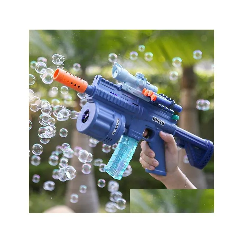 childrens toy outdoor play equipment boy m416 automatic bubble gun soft bullet water absorption acoustooptic electric plastic music