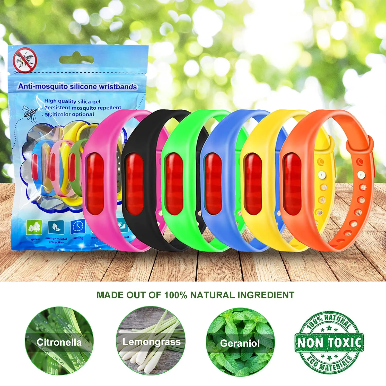mosquito repellent bracelets individually wrapped waterproof insect bug repellent wristbands for kids adults outdoor travel camping hiking