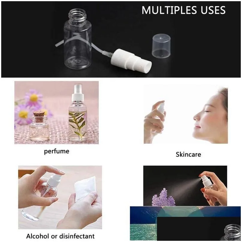 storage bottles jars 36pcs 30ml/1oz mini fine mist spray refillable small empty clear plastic travel size1