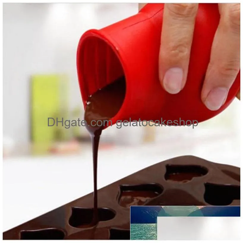 red chocolate melting pot silicone mould butter sauce milk microwave baking pouring 