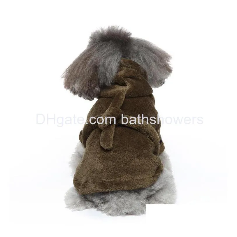 pet bathrobe dog pajamas sleeping clothing dog apparel soft pets bath dry towel clothes winter warm quick drying sleepcoat for dogs french bulldog xs wholesale