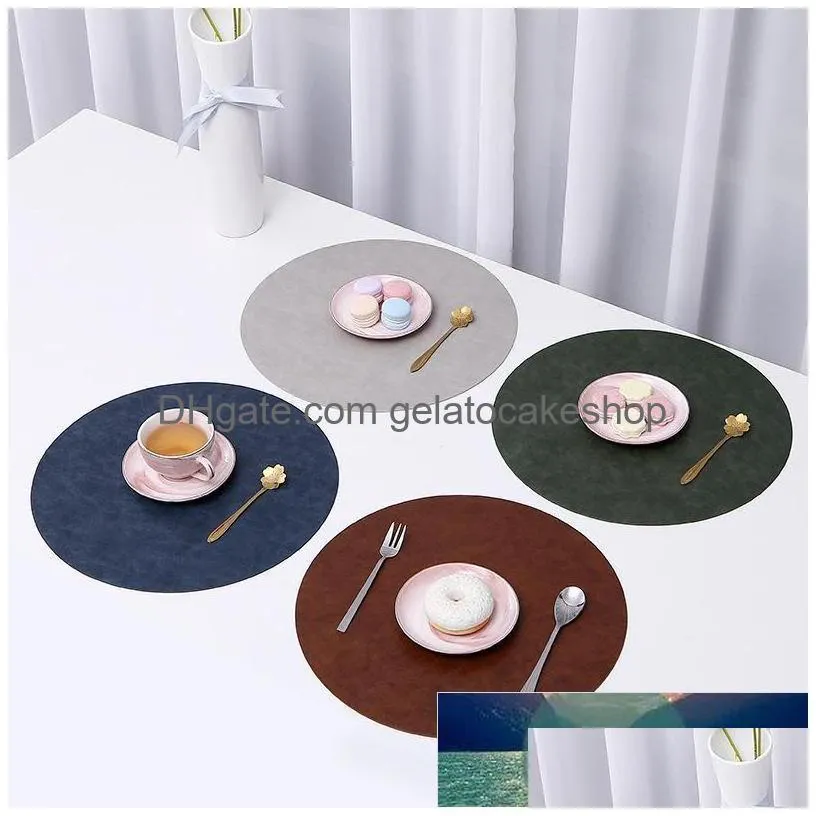 mats pads kitchen accessorie tableware table mat nordic blasting oily skin rock pattern round western home insulation non slip