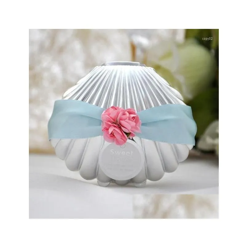 gift wrap 100pcs/lot handmade products wedding box candy creative silver seashell