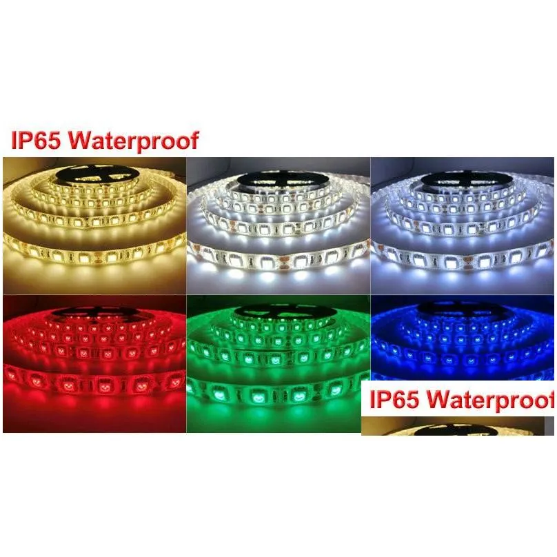 5 meter led strip light warm white 5m 5050 smd super bright high power waterproof flexible 300 led blue warm cool white red
