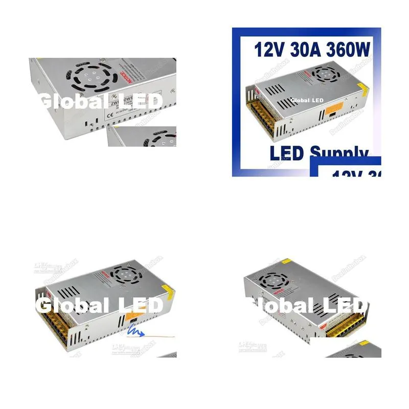 12v 30a 360w switch power supply driver for led strip light 3528 smd 5050 smd 5630 smddisplay110v 240v