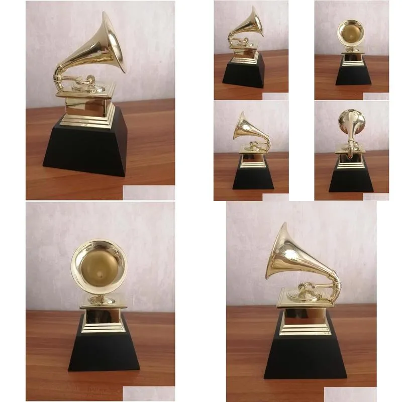 decorative objects figurines 2021 grammy trophy music souvenirs award statue engraving 11 scale size metal modern golden cn