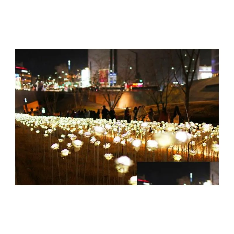 led lantern show dream lights led roses flowers colorful led outdoor square landscape park glistening holiday lights 20pcs/lot