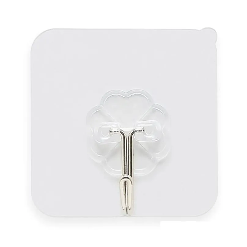 hooks rails 8/10/12pcs transparent adhesive seamless wall strong non marking sticking hook waterproof no punching th