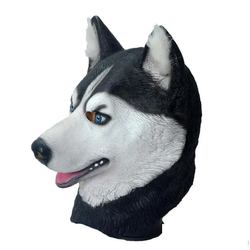 party masks funny halloween trick simulation animal husky dog head environmental protection material latex mask decoration /1