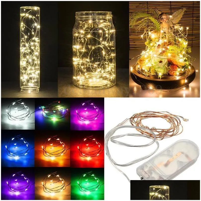 2m 20leds led string cr2032 battery operated micro mini led string light copper silver wire starry light string for decoration by dhs