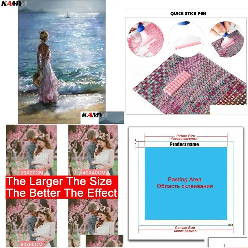 full square/round drill 5d diy diamond painting girl seaside sunset 3d embroidery cross stitch mosaic home decor hyy1