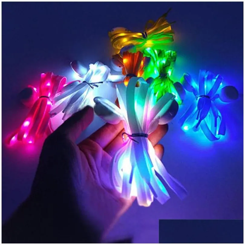 led flashing lighted up shoelaces nylon hip hop shoelaces lighting flash light up sports skating led shoe laces shoelaces arm/leg