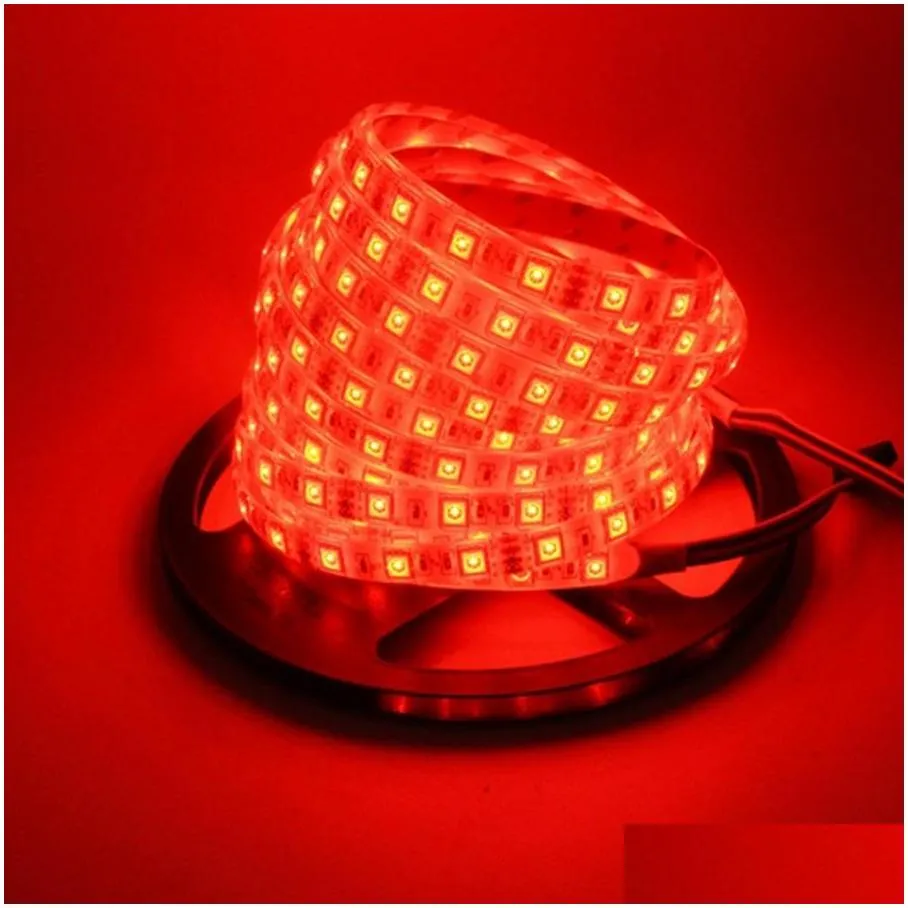 smd 5050 waterproof led strip light dc12v 5m 300leds rgb flexible fita led light ribbon lamp add 24key controller