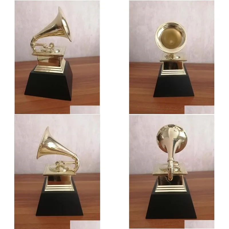 decorative objects figurines 2021 grammy trophy music souvenirs award statue engraving 11 scale size metal modern golden cn