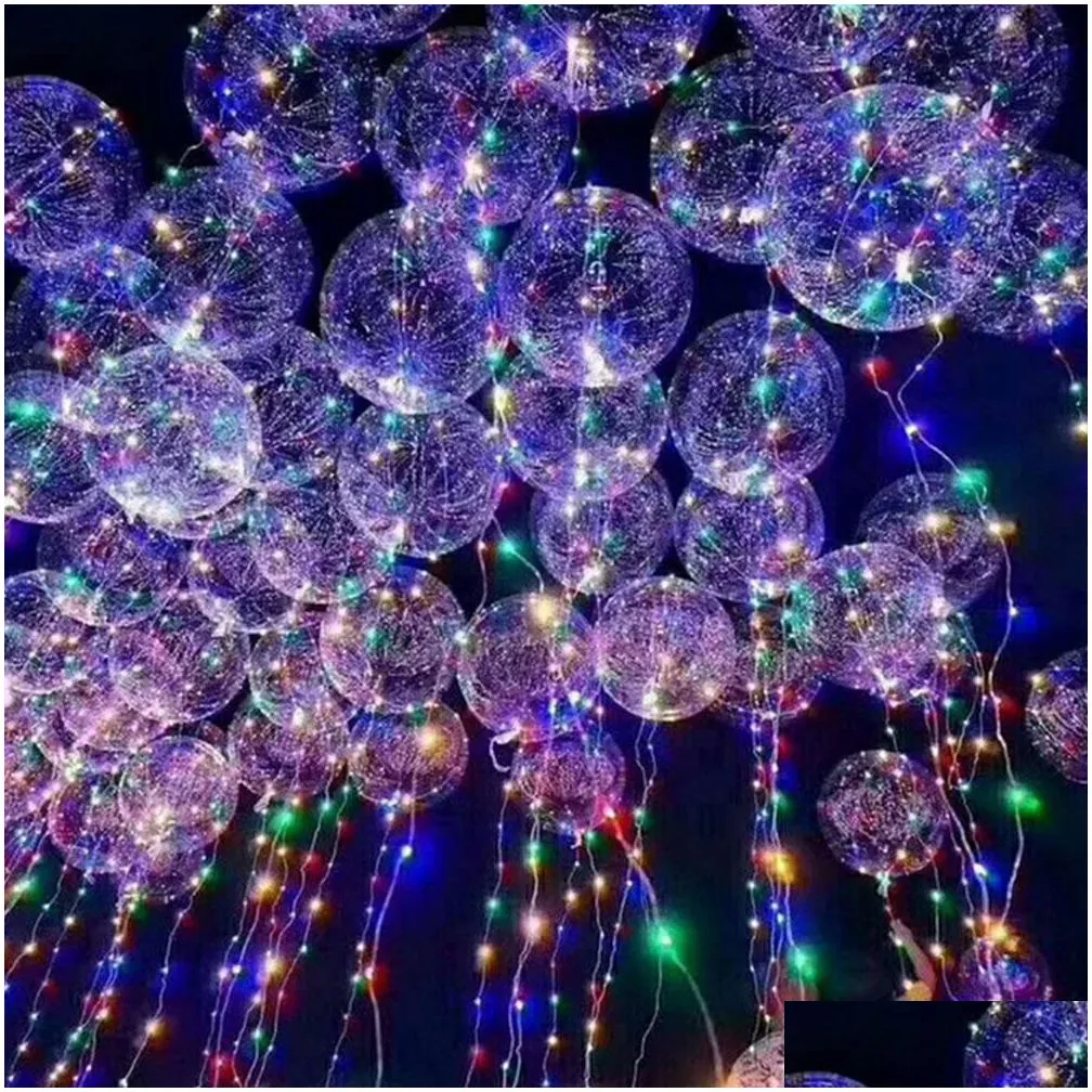  bobo ball wave led line string balloon light with battery for christmas halloween wedding party home decoration circular