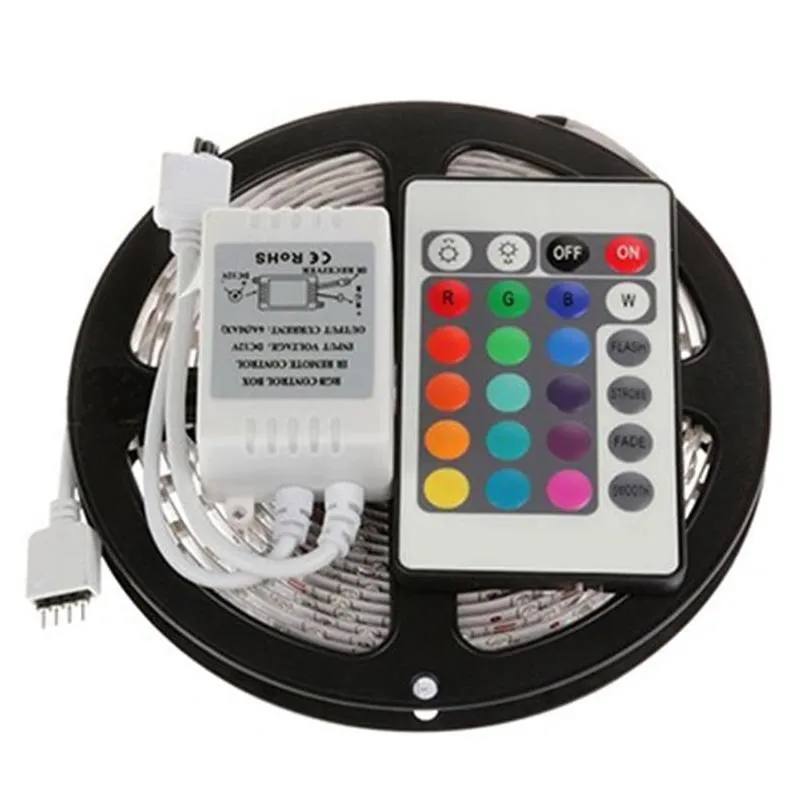 5m 3528 led strip light rgb 5m waterproof led strip smd3528 add24key ir remote controller