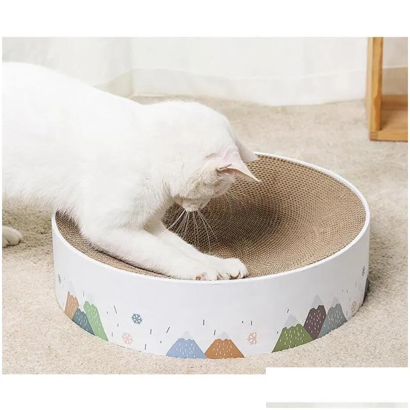 cat toys nail grinder bowl shape nest pet scratch corrugated paper plate dog grab basin claw scratcher board furniture protection