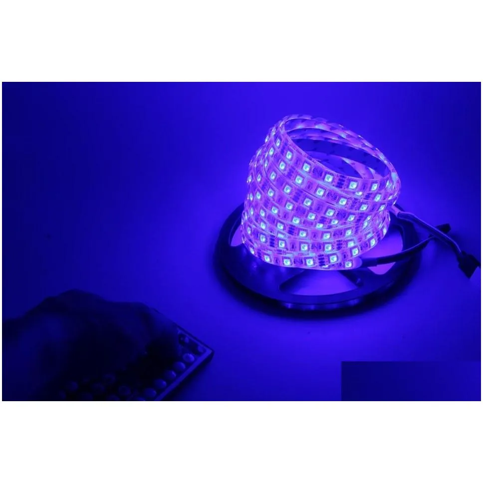 smd 5050 waterproof led strip light dc12v 5m 300leds rgb flexible fita led light ribbon lamp add 24key controller