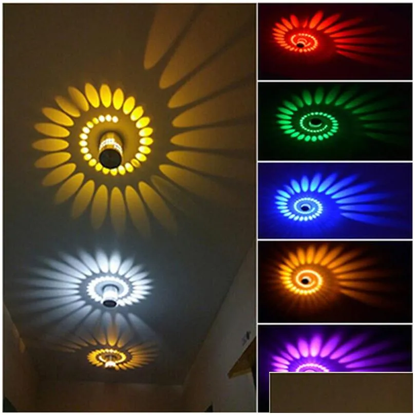 modern creative led wall light aluminum hollow cylinder wall lamp pathway bedroom art led home lighting 1w 3w lamps