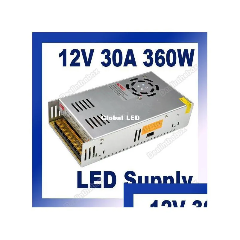 12v 30a 360w switch power supply driver for led strip light 3528 smd 5050 smd 5630 smddisplay110v 240v